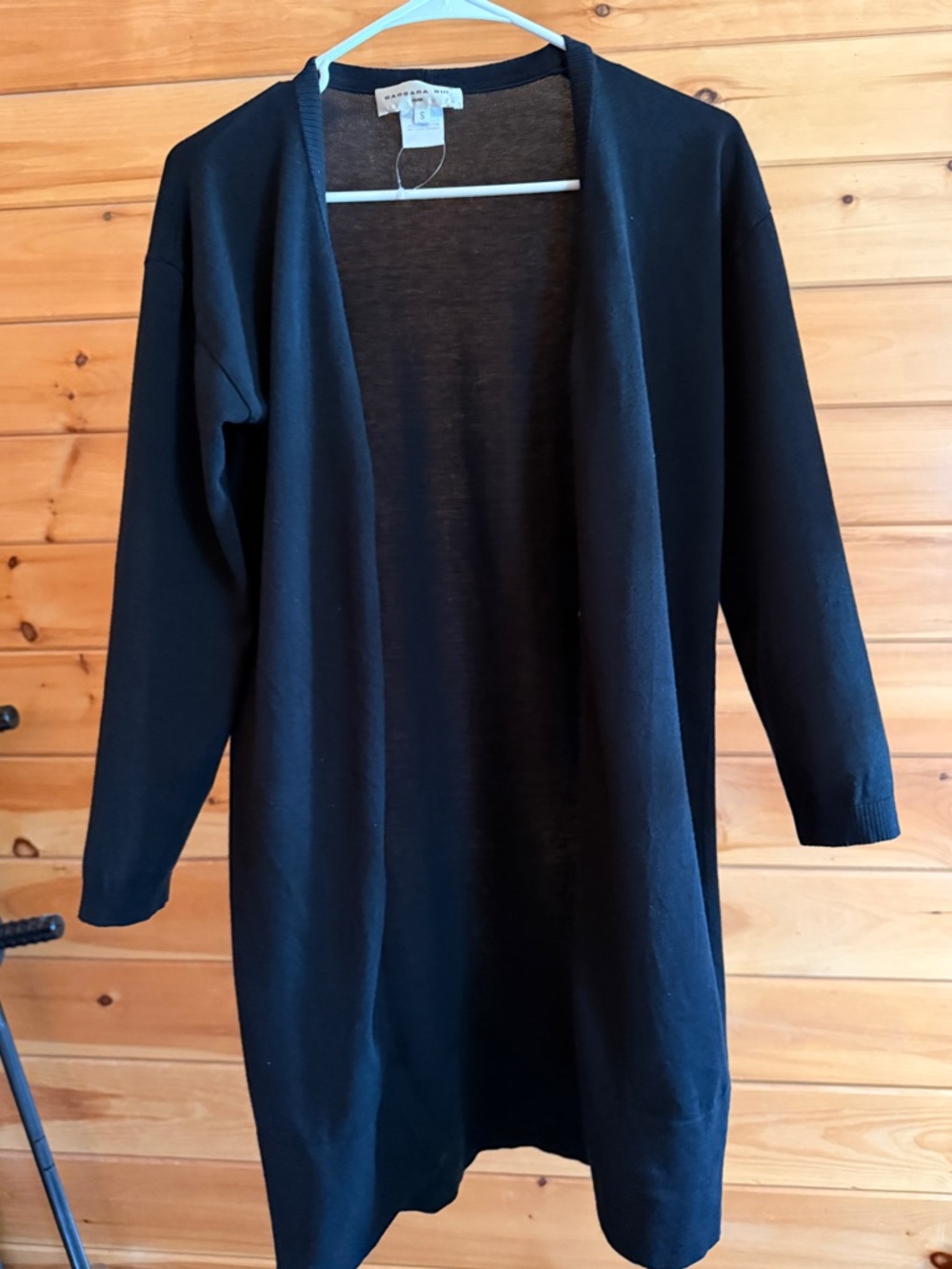 Barbara Bui Black Open-Front Long Cardigan